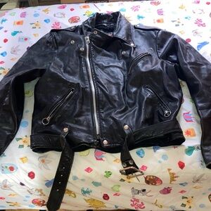 Vintage Brooks Black Leather Sportswear Jacket